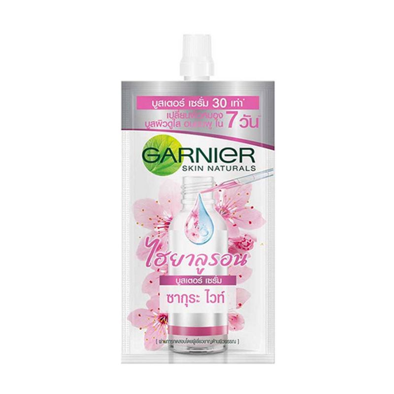 1 ซอง) Garnier Sakura White Hyaluron Booster Serum 7.5ml การ์นิเย่ ซากุระ ไวท์ ไฮยาลูรอน บูสเตอร์ เซรั่ม ครีมซอง ฝาหมุน | Shopee Thailand